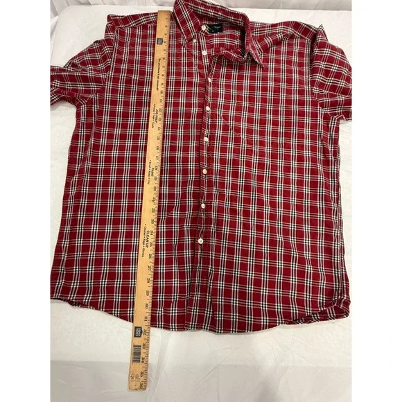 Eddie Bauer Flannel Shirt Mens Size XL Tall 100% Cotton Long Sleeve Red Plaid - Picture 16 of 16